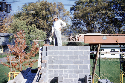 brick wall, 1958, 1950s