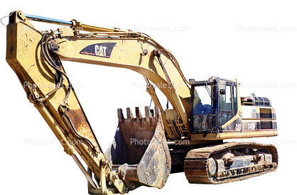 Caterpillar, 345B, Hydraulic Excavator, Material Handler, photo-object, object, cut-out, cutout
