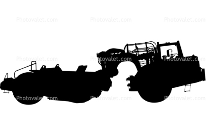 621E, Self Propelled Scraper silhouette, Wheeled, wheel tractor-scraper, earthmover, earthmoving, shape, logo