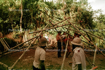 Constructing a Geodesic Dome, Bamboo Framing