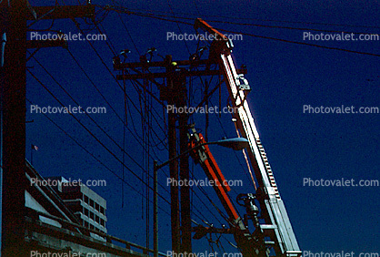 Telephone Pole, Lineman, telescopic crane, manlift, linesman, telehandler