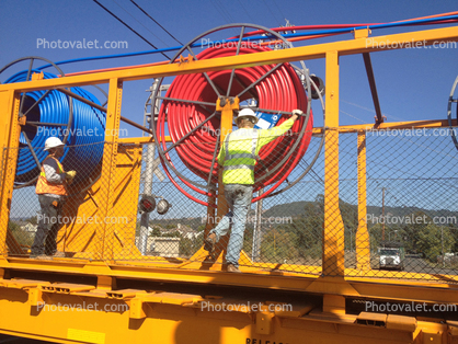 Rolls of Fiber Optic Cables, Laying down Fiber Optic Cables, 2014, Construction for the new SMART train