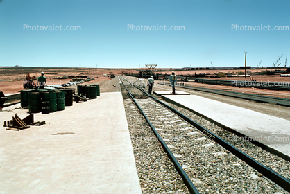 Brand New Rail Tracks, ties, barrels, July 1972, 1970s