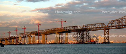 New East Span Bay Bridge Construction, Sunset Panorama, 2006