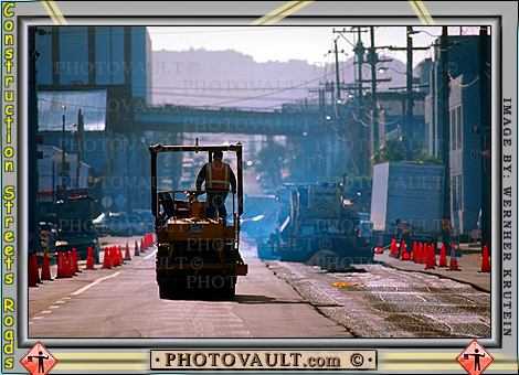 Compacter, smoke, freightliner truck, 16th street at Potrero Hill