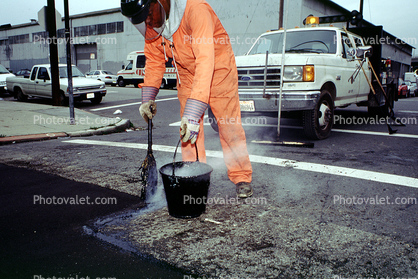 Pitch, Tar, Bucket, brush, Intersection of 17th street and Mississippi streets, Potrero Hill