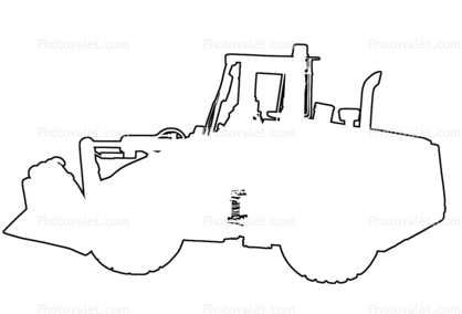 Case 721B Wheel Loader outline, line drawing, earthmover, earthmoving, shovel