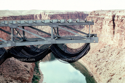 Navajo Bridge Construction, Colorado River, Cantilever Truss, Vermillion Cliffs National Monument, September 1994