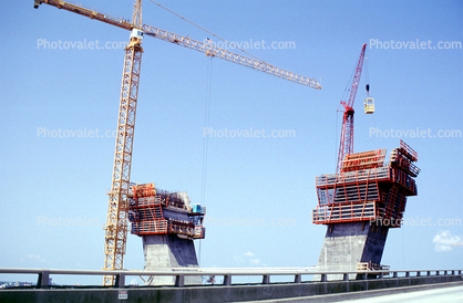 Arthur Ravenel Jr. Bridge, Cooper River, New Bridge Construction, Tower Crane, Cable-stayed bridge