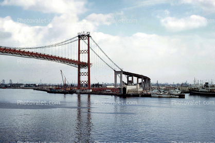 Vincent Thomas Bridge, Long Beach, CA, State Route-47, March 1963, 1960s