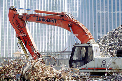 Link-Belt Crawler Excavator, E005, crane, World Trade Center rubble, New York City, detritus, rubble
