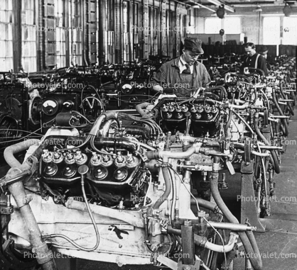 Assembly Line, Engines for Cars, 1920's