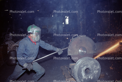 sparks, helmet, metal worker