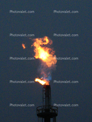 Burn off flame, Refinery, Port Arthur