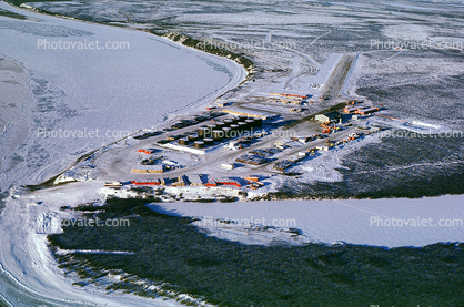 Oil Storage Holding Tanks, Airport, Runway, Landing Strip, Prudhoe Bay