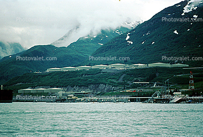 Storage Tanks, Valdez Marine Oil Terminal, Terminus, Docks, Port of Valdez, Alaska Pipeline