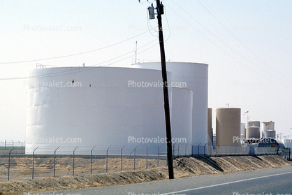 tank, Oil Storage Tanks, south of Gustine, California
