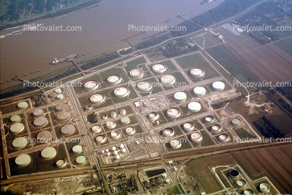 Oil Storage Holding Tanks, Refinery