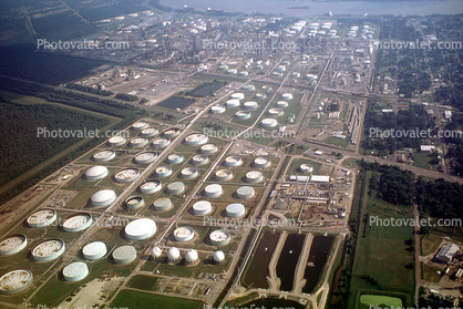 Oil Storage Holding Tanks, Refinery