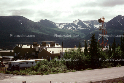 Pump House, Station, Mountains, repeater communication tower, Glenallen, Alaska Pipeline, Mountains