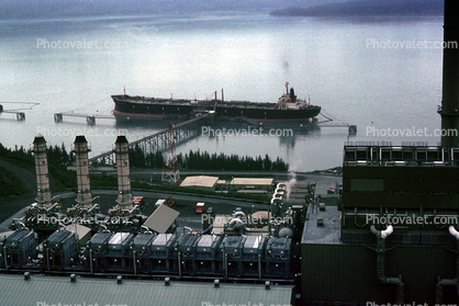 Oil Ship, Power Plant, Valdez Marine Terminal, Alaska Pipeline