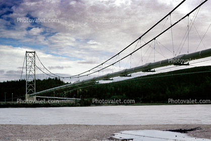 Tanana River Pipline Bridge, Suspension Bridge, Delta Pipeline Suspension Bridge, Alyeska Pipeline Mile 275.4