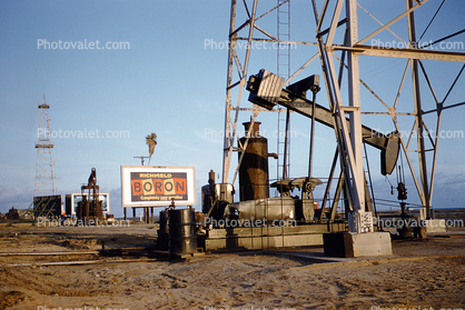Richfield Boron Pumpjacks, Drilling Oilfield, 1950s