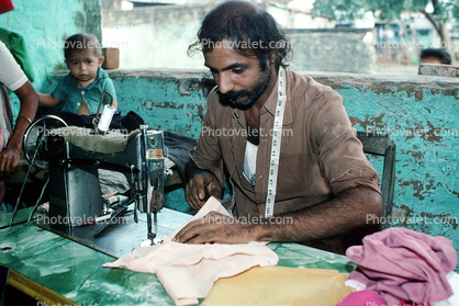 Man, Woman, Sewing Machine
