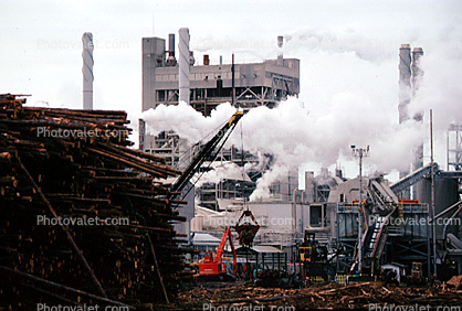 crane, Smoke, Air Pollution, soot, Pulp Mill, building