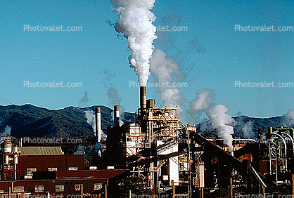 Lumber Mill, smoke, air pollution, soot, buildings