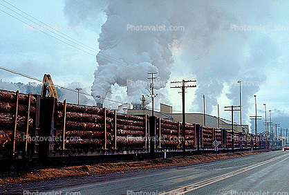 Smokey Lumber Mill, smoke, air pollution, soot, buildings