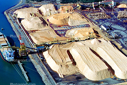 Sawdust, Chips, Coos Bay, Crane, dock, harbor, port, conveyer belts