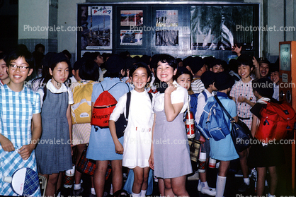Girls, Asian, students, smiles, smiling, laughing, May 1969