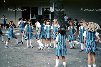 Jump Rope, Uniforms, schoolgirls, skipping rope, Danville, California, 1982, 1980s