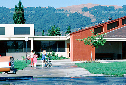 building, Dropping Children off for School, June 1984