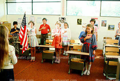 Pledge of Allegiance, classroom, Students
