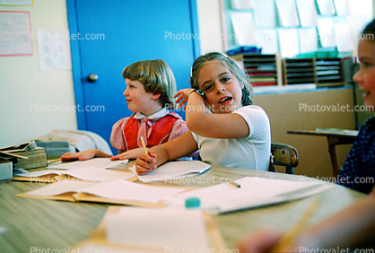 classroom, student, Girl, Writing, test, studious