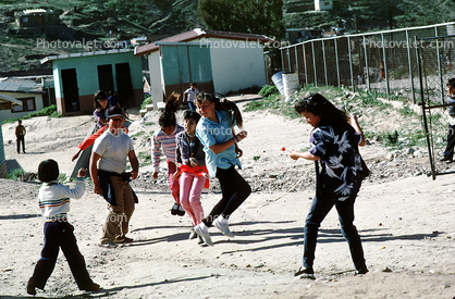 Jump Rope in Play yard, elementary school, Colonia Flores Magon, Skipping Rope, Schoolgirls
