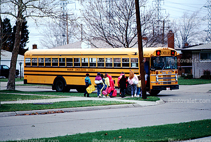 School Bus Stop, Detroit, Michigan