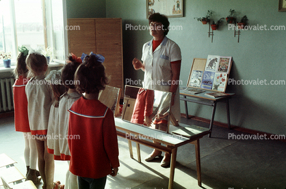 Russian kids in School, Saint Petersburg, Russia, 1974, 1970s