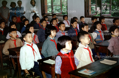 Classroom, Schoolroom, China, 1973, 1970s