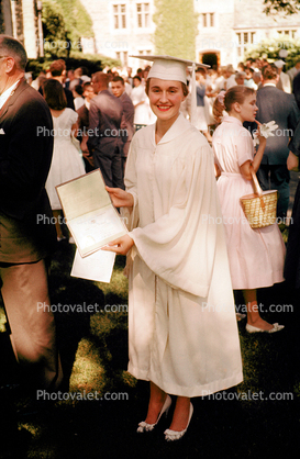 Woman, Graduation, Cap and Gown, Diploma, 1950s