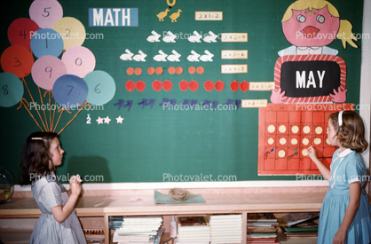 Math, balloons, Classroom, 1960s