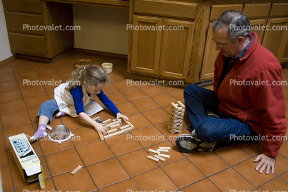 Girl playing with Blocks
