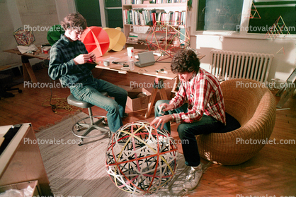 Geodesic Spheres, Isamu Noguchi Studios, preparing displays for Cooper Hewitt Museum Exhibit, Long Island City