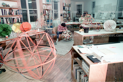 Isamu Noguchi Studios, preparing displays for Cooper Hewitt Museum Exhibit, Long Island City