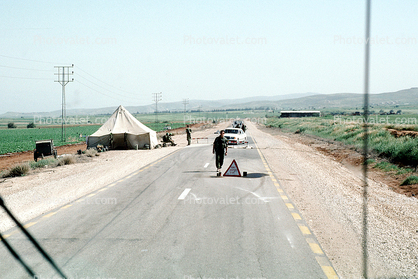 Highway-90 along the Israel Jordan border in the West Bank, Checkpoint, IDF, Israeli Defense Force