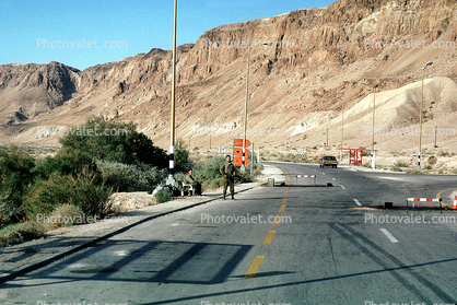 IDF, Highway-90, along the Israel Jordan border in the West Bank, Checkpoint, Israeli Defense Force, soldiers