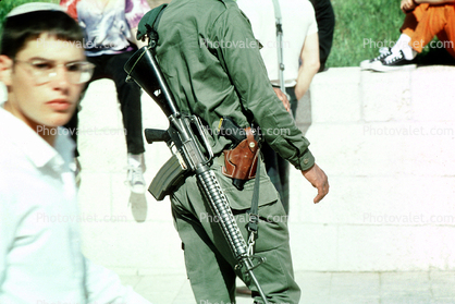 M16 Rifle, Wailing Wall, Jerusalem, IDF, Israeli Defense Force, soldiers