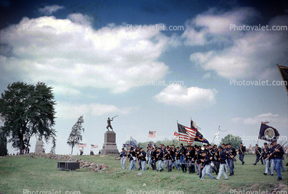 Soldiers, infantry, Color Guard, Statue, Civil War Monument, Gettysburg